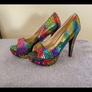 ***RAINBOW SCALED HEELS***